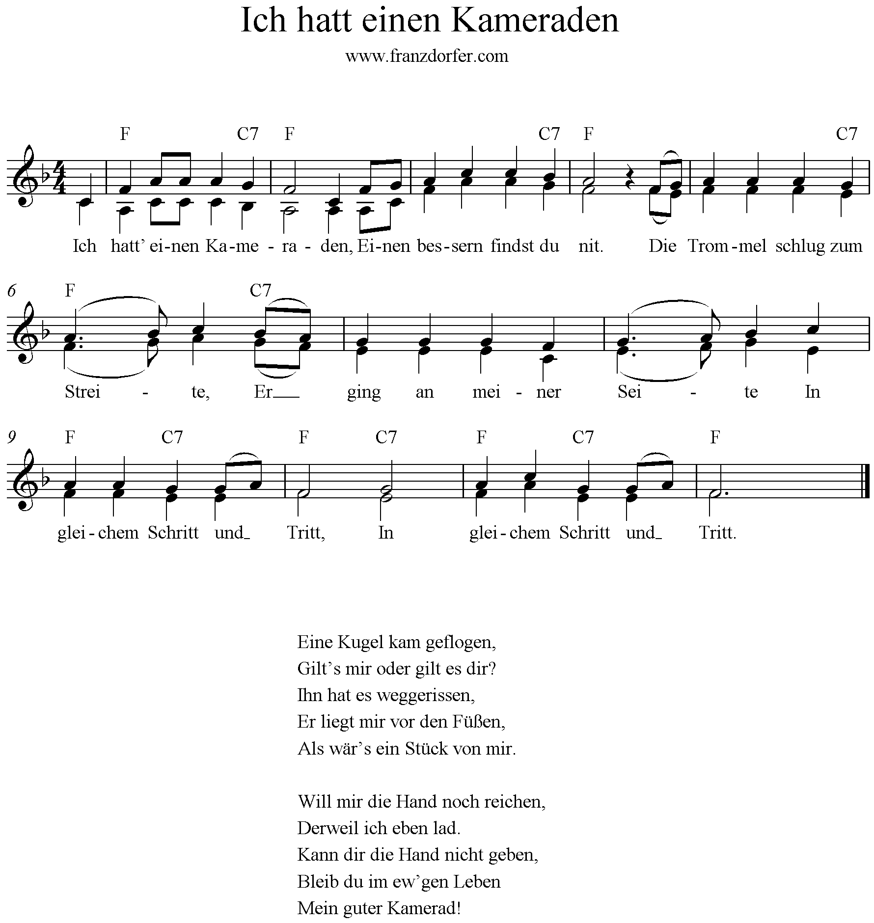 Ich Hatt Einen Kameraden Ich Hatt Einen Kameraden